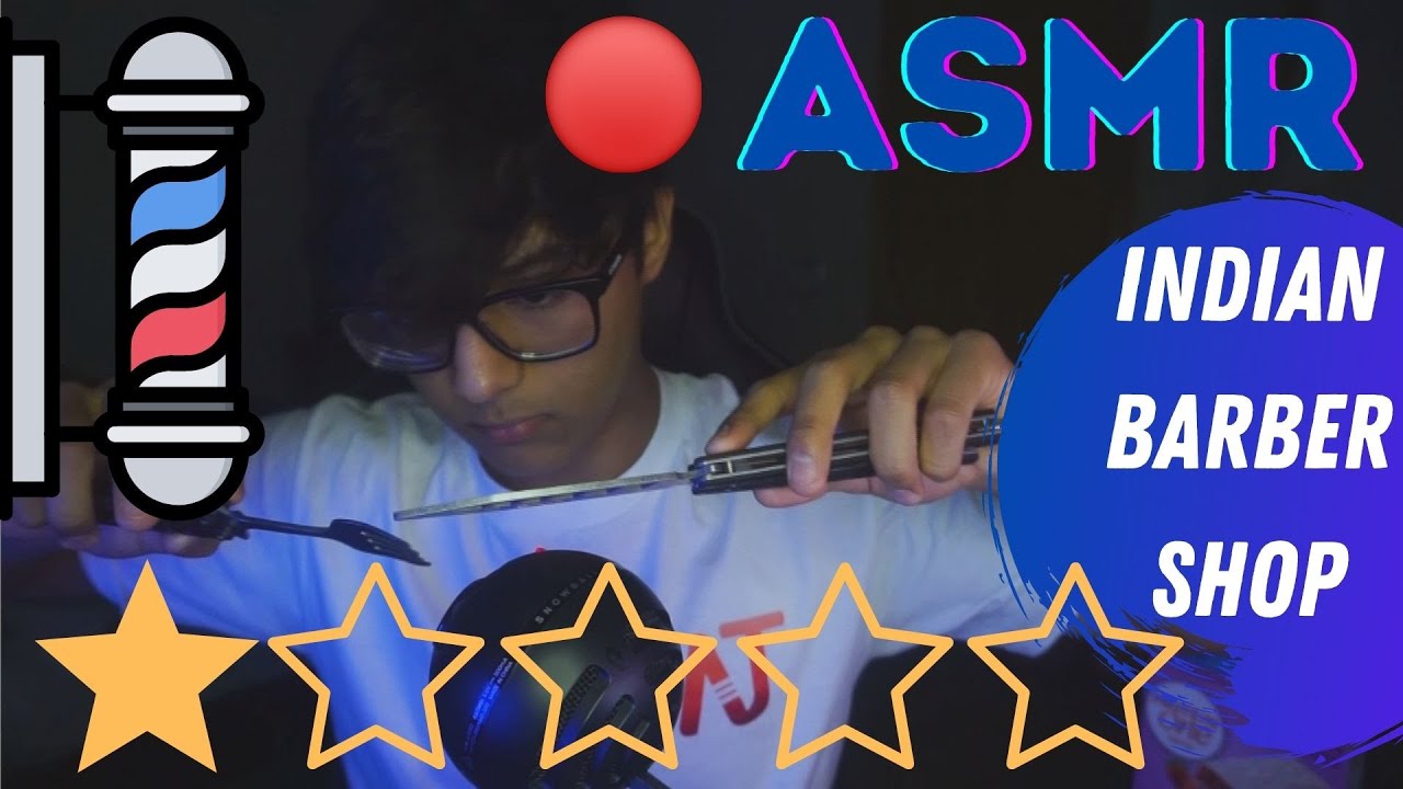 TERRIBLE INDIAN ASMR BARBERSHOP HAIR CUT! + GIVEAWAY (Soft Spoken Role Play)