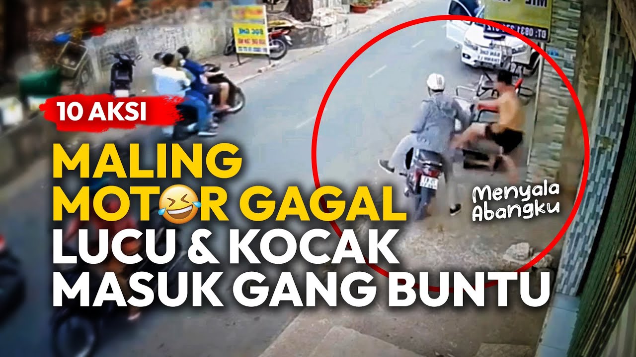 APES 🤣 !!! MALING MOTOR GAGAL TOTAL - Lucu dan Kocak Malah Masuk Gang Buntu