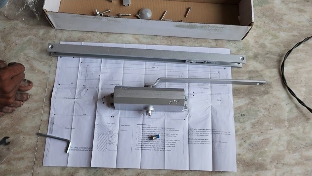 How to Install Automatic Door Closer ( WITH SLIDE CHANNEL ) डोर क्लोजर कैसे लगाते हैं ?