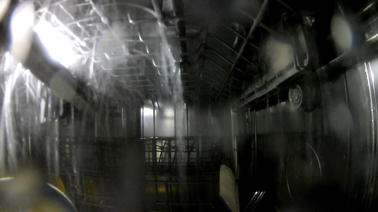 Inside Beko Dish Washer During Wash Cycle