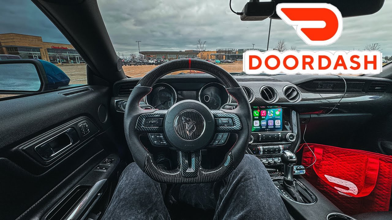What it's like doordashing in a LOUD Mustang GT (PERFECT POV DRIVE)