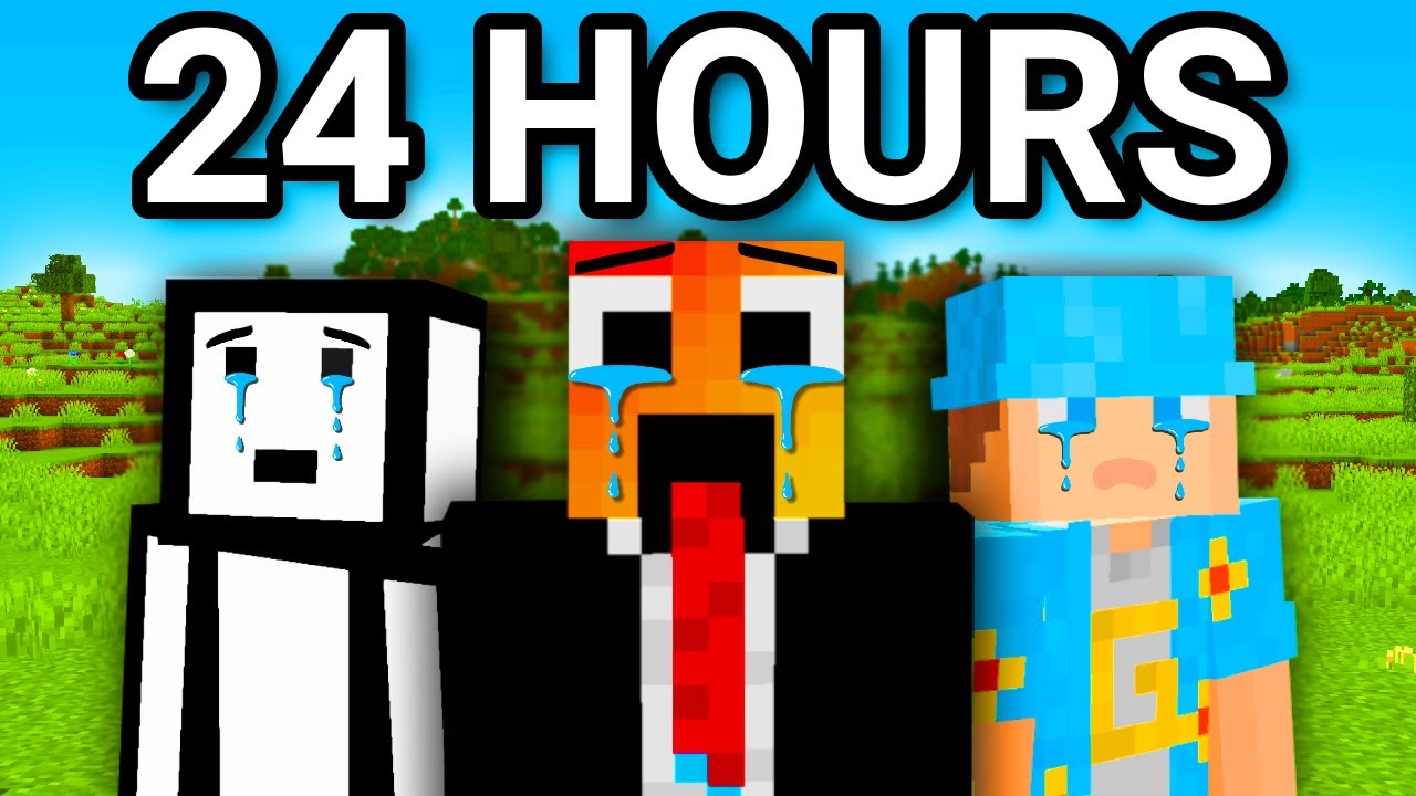 Playing Minecraft for 24 HOURS Straight! [FULL MOVIE]