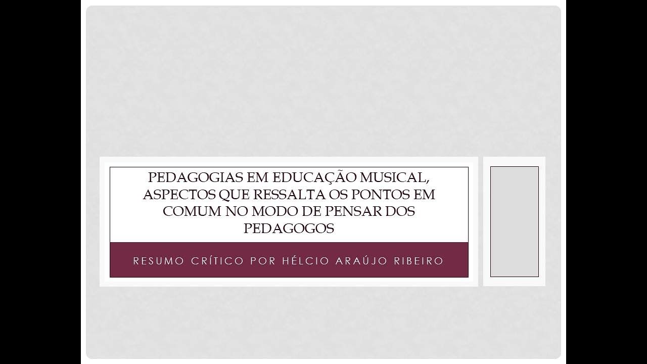 Metodologias educacionais, Resumo Crítico