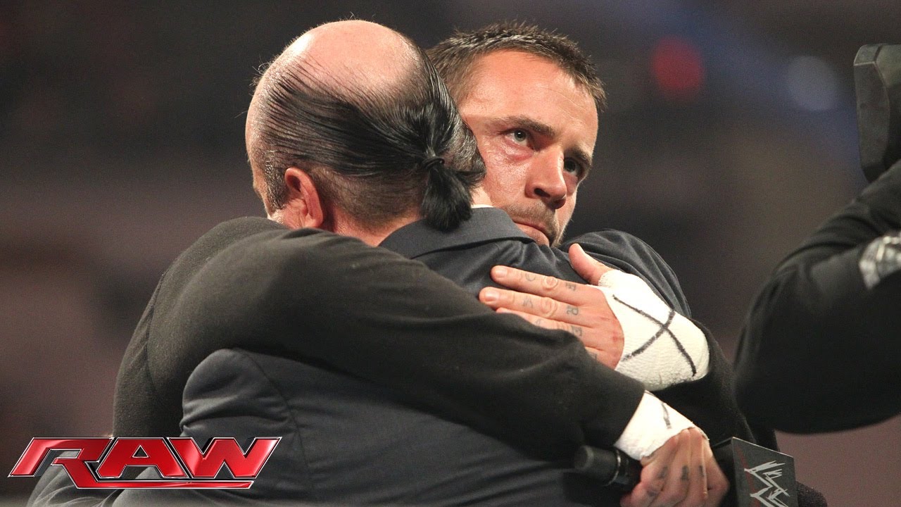 CM Punk and Paul Heyman embrace: Raw, June 24, 2013