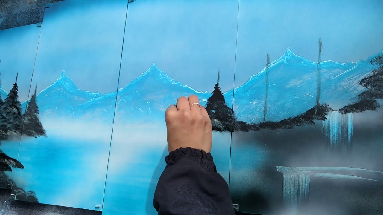 Aerosolgrafia Pintando un Paisaje con Aerógrafo en pocos minutos!!! SPRAY PAINT ART