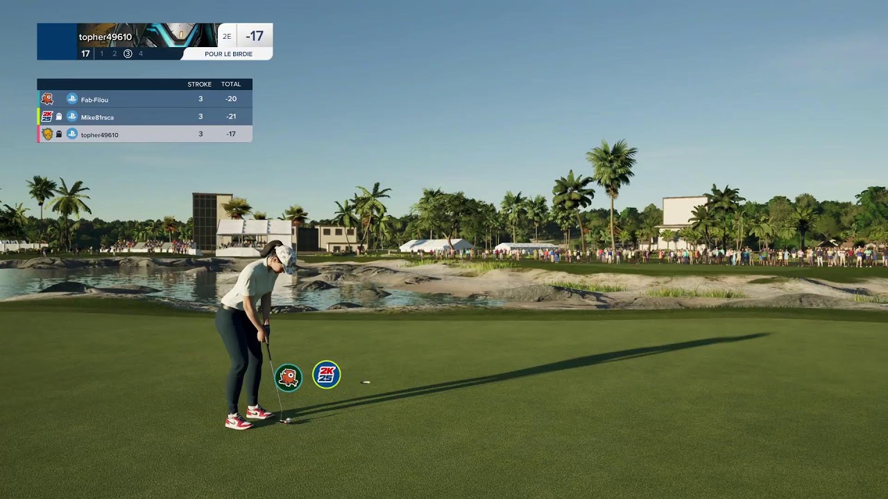 PGA TOUR 2k25 association de Mike Aloy VS Jean et Tamara 1er tour Playa Saona Golf Course