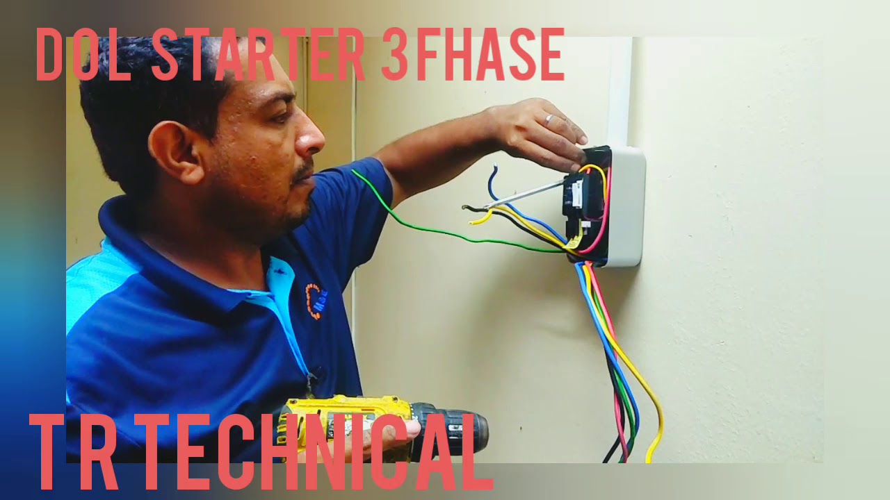 how to install D O L starter  3  phase 5 hp