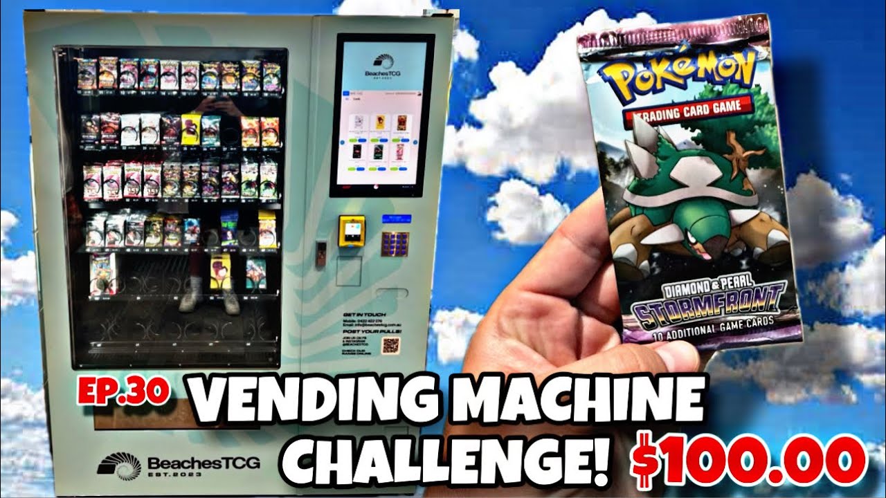$100 Pokémon Vending Machine CHALLENGE! Run it back! #reaction #pokemon #opening #fyp #opening #tcg
