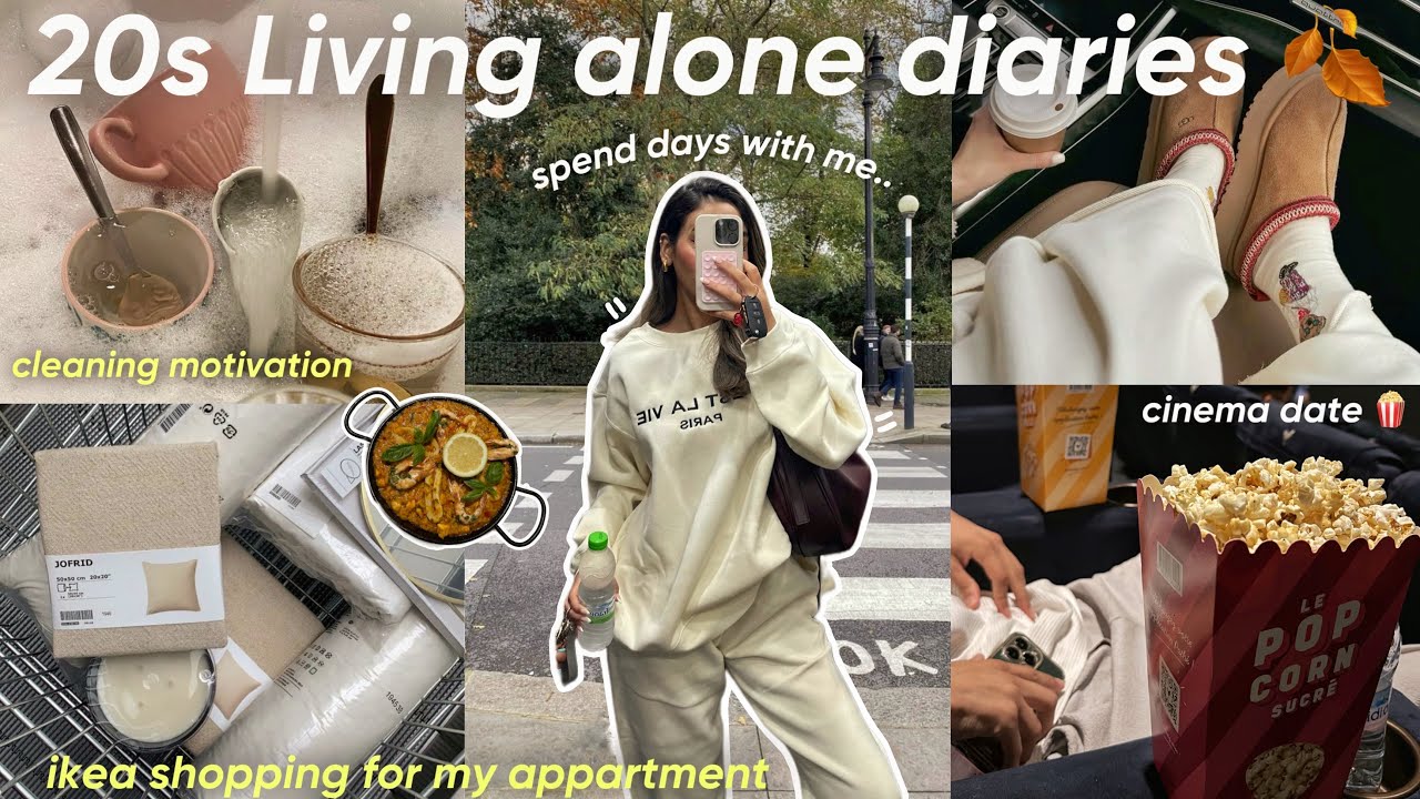 living alone in my 20s🍂💐|كيفاش كندوز نهاري و انا ساكنة بوحدي🎀(IKEA HOME SHOPPING🛍️,cleaning,cinema🍿)