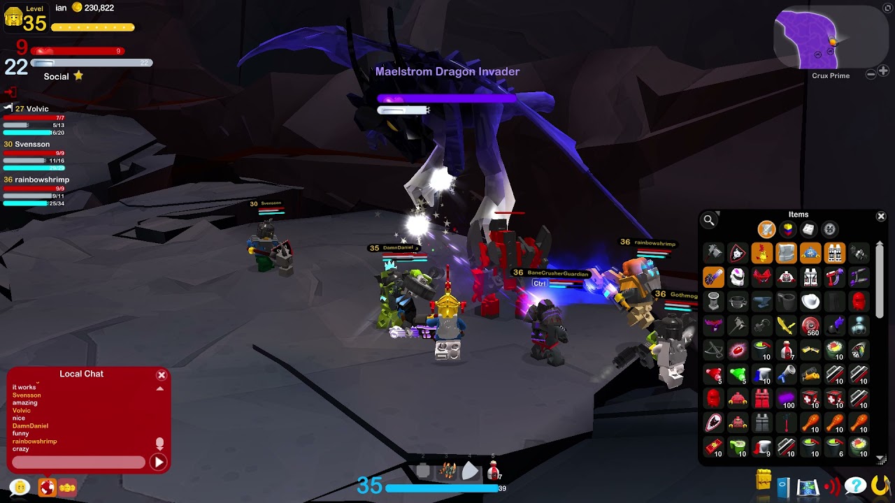 Lego Universe: Destroying a dragon with a glitched 9 man team