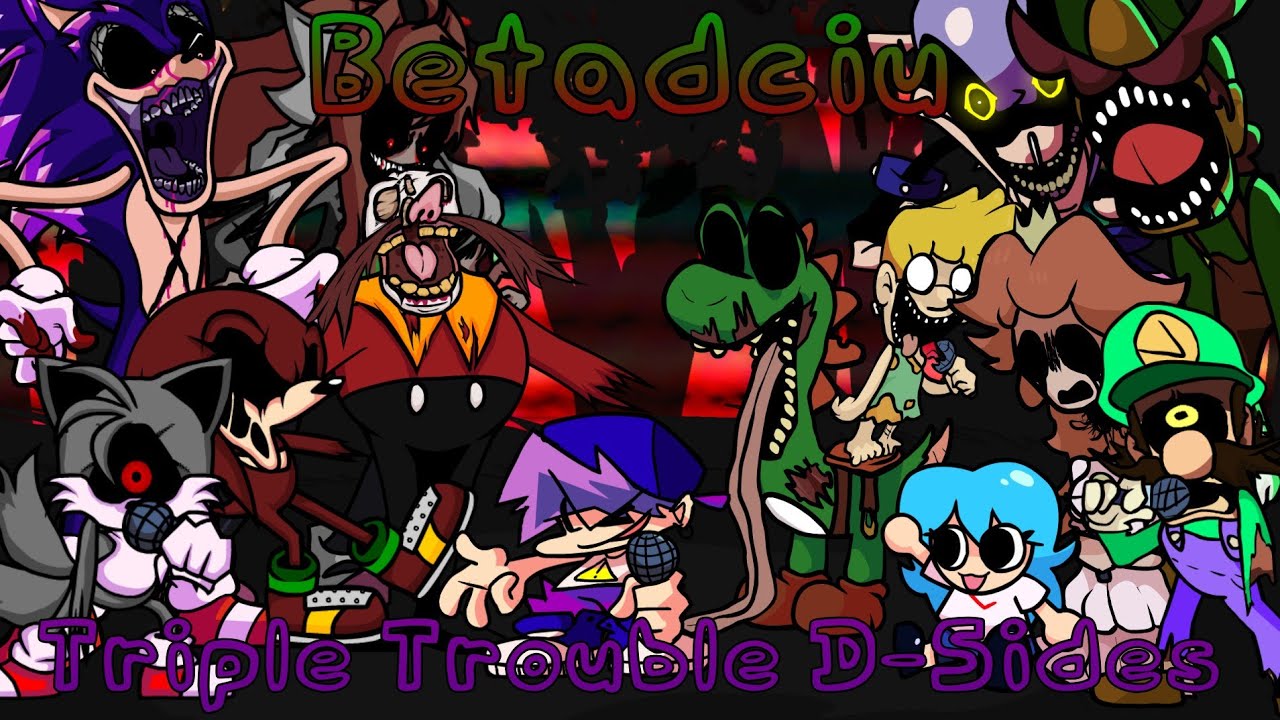 Triple Trouble D-Sides But Everyone Sings it [FNF]
