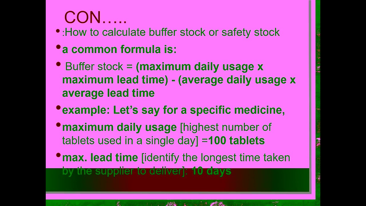 CHO@ Buffer stock & Stock Out