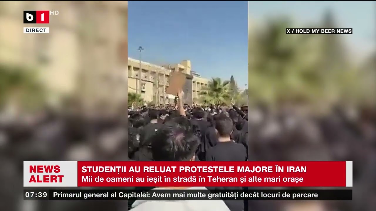 STUDENȚII AU RELUAT PROTESTELE MAJORE ÎN IRAN_Știri B1TV_22 febr. 2026