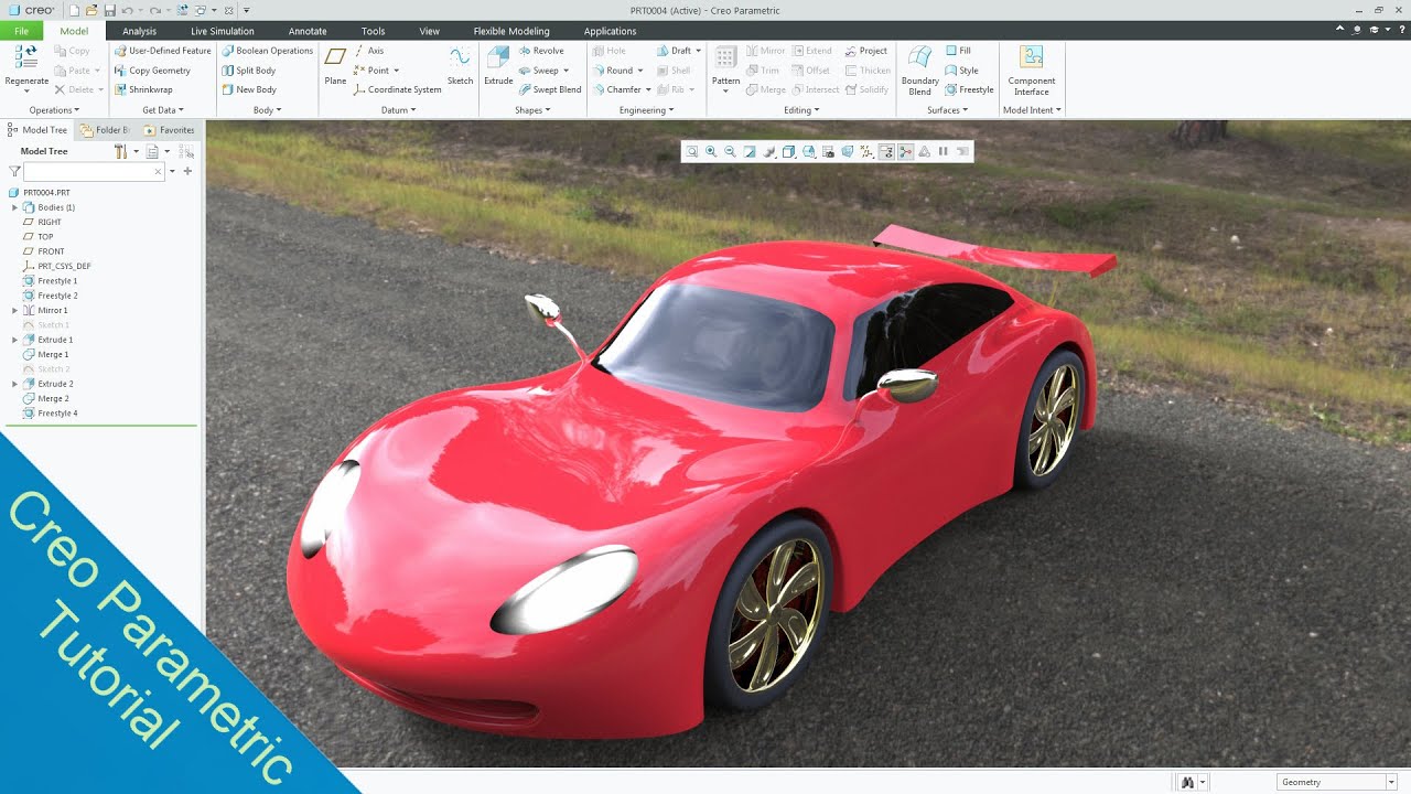 Design Car - Using PTC Creo 7.0 with Freestyle (Thiết kế xe với Ptc creo 7.0 bằng lệnh Freestyle)
