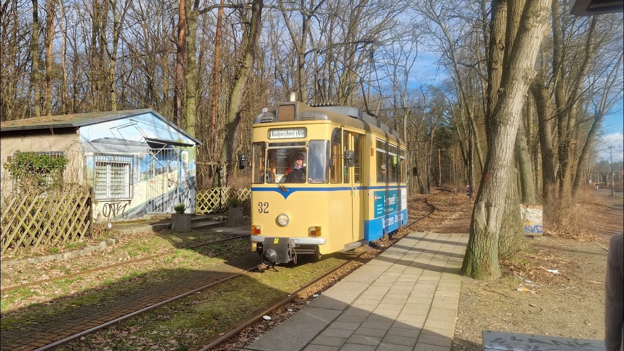 Straßenbahn Woltersdorf | Mitfahrt in der kompletten 87 von S Rahnsdorf bis Schleuse im Gotha 32