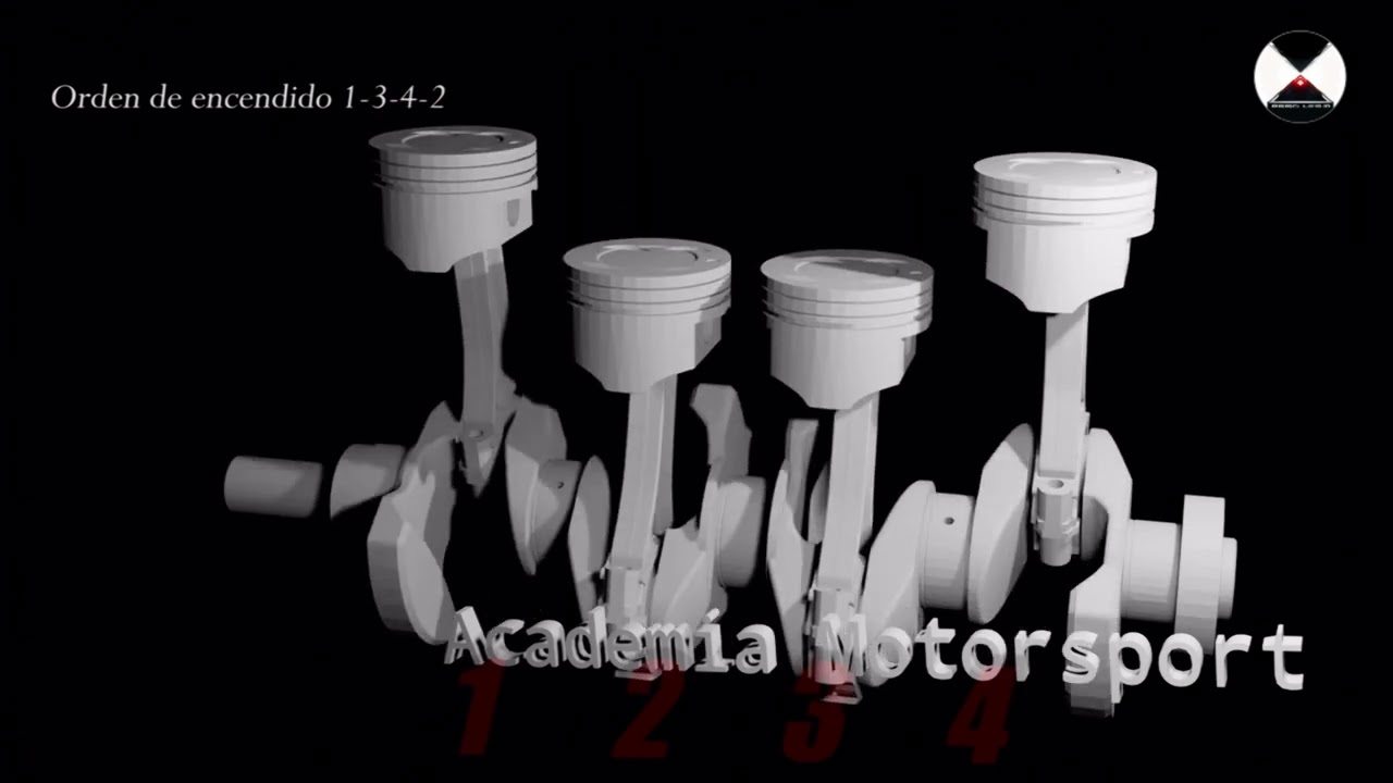 4 CILINDROS EN LINEA orden de encendido 🔥motor animaci&oacute;n en 3d