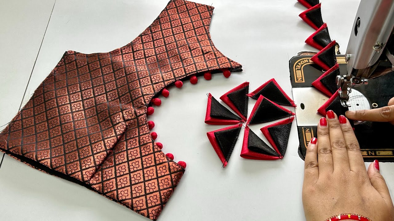 Boat Neck Blouses Design || Potli button Blouse || Cutting And Stitching Back Neck Blouse Design