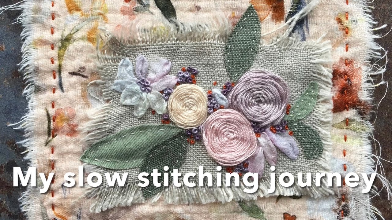 My slow stitching journey - part 3.. creative sewing & embroidering with fabric scraps