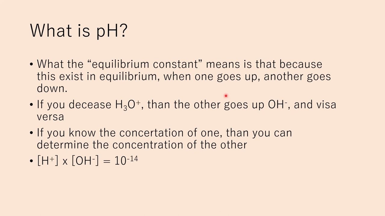 Concepts and Calculation of pH