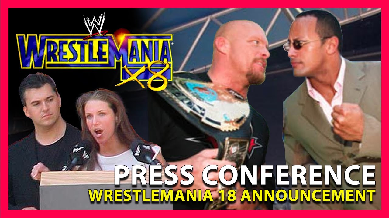 WWE WrestleMania 18 (X8) Press Conference Toronto Announcement | WWF Rock, Stone Cold, Vince McMahon