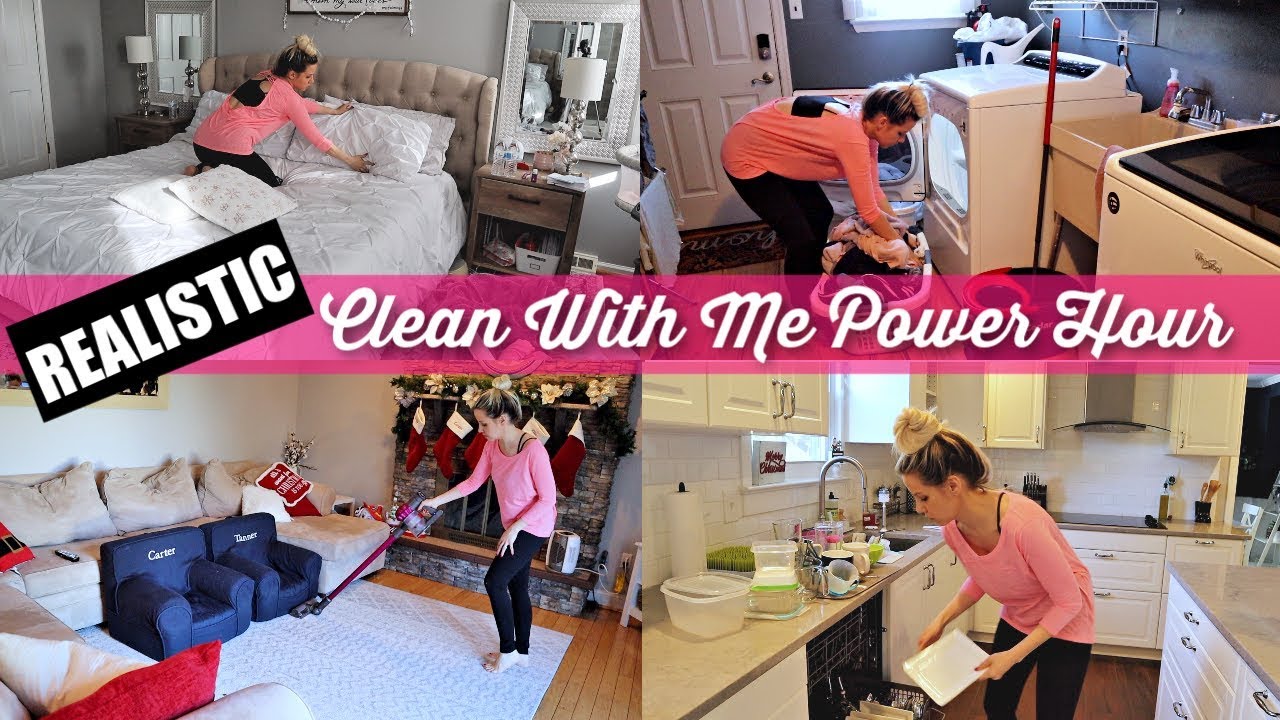 REALISTIC CLEAN WITH ME 2018 POWER HOUR // BEAUTY AND THE BEASTONS