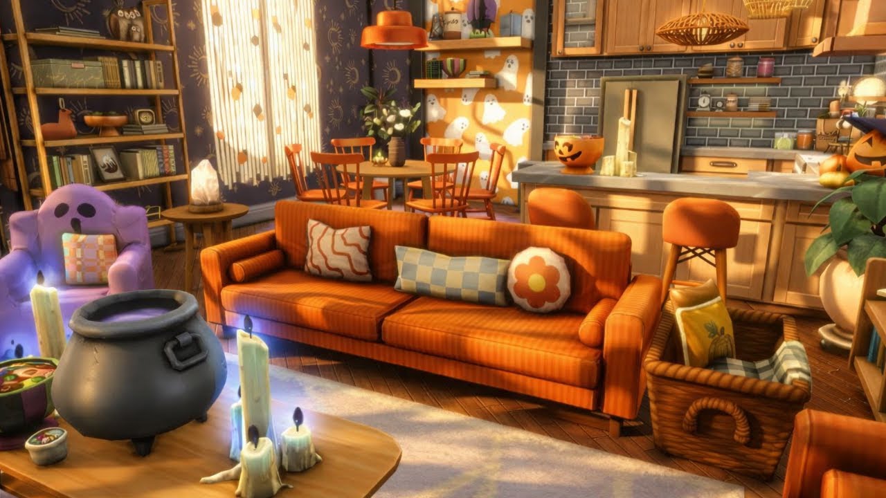 Halloween Party Apartment 🎃 The Sims 4 Speed Build | No CC