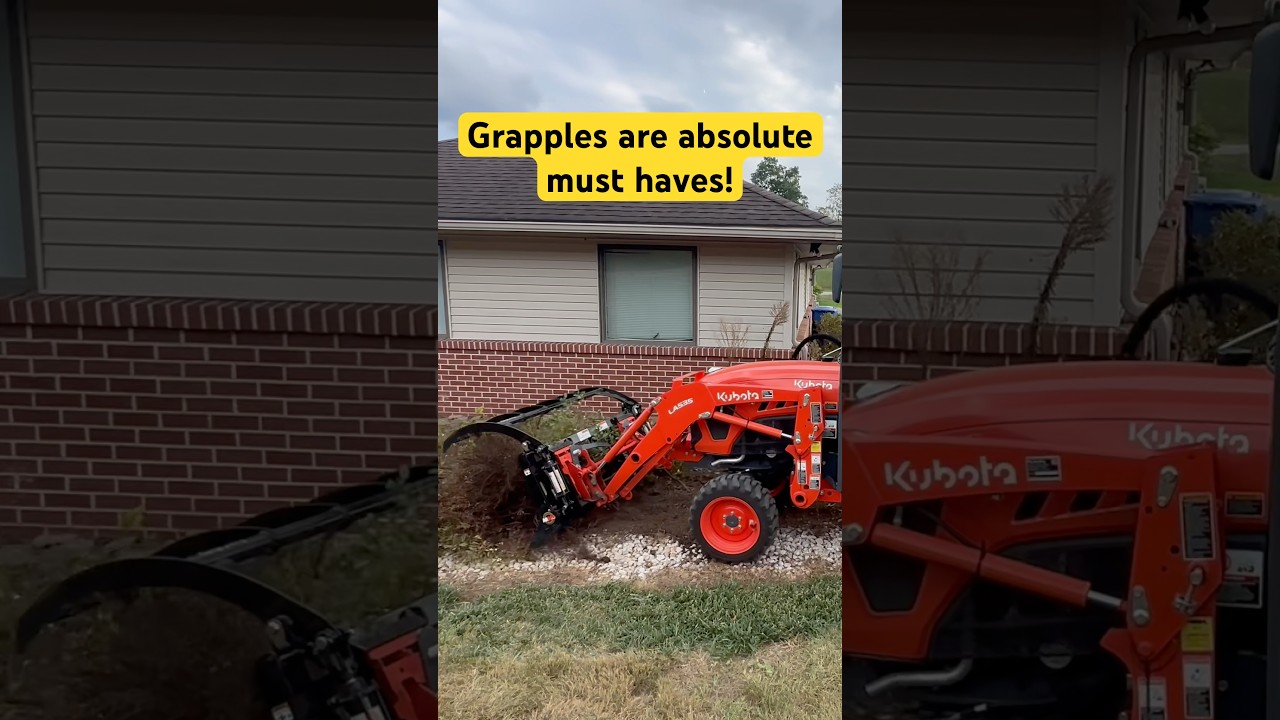 Grapples are absolute must haves! Kubota LX2610 with a grapple and third function