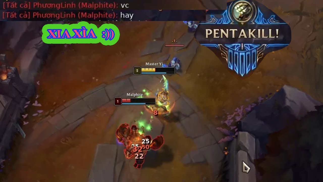MALPHITE BẤT NGỜ KHEN YI CAO THỦ , PENTAKILL Y&Ecirc;N L&Ograve;NG CHO THỢ YI !