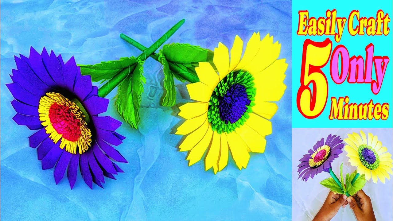 Making Flowers With Paper।। How to Make a Paper Easy Craft. #paperflower #wallhanging #papercraft 