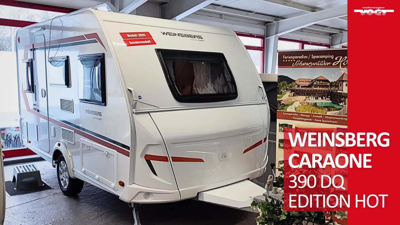 2025er Weinsberg CaraOne 390 QD: Wohnwagen zum günstigen Preis, tolle Ausstattung, EDITION [HOT] 😍