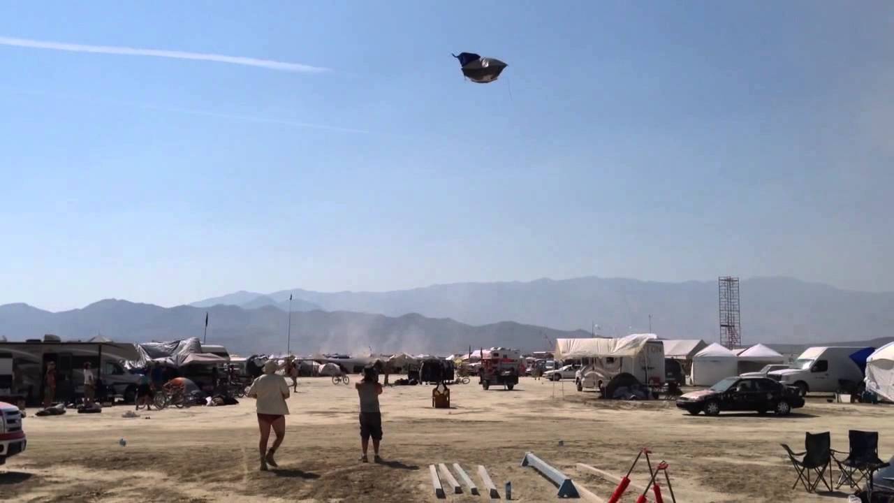 Tent flying in dust devil at Burning Man