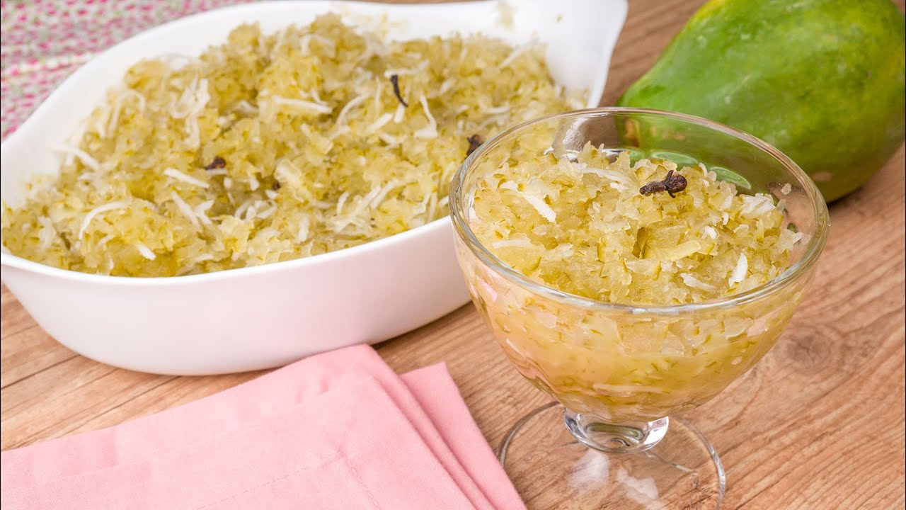 DOCE DE MAMÃO VERDE RALADO COM COCO - COMO TIRAR O AMARGOR | Cook'n Enjoy 1198