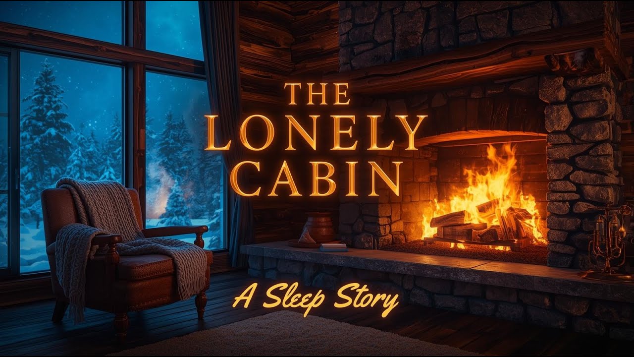 The Lonely Cabin: Snowstorm & Crackling Fireplace (Sleep Story)