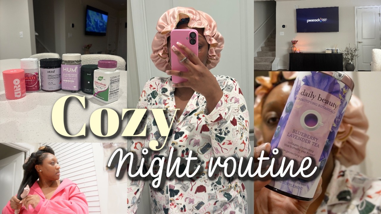 Cozy Night Routine at Home | Self Care, Skincare + Heatless Curls