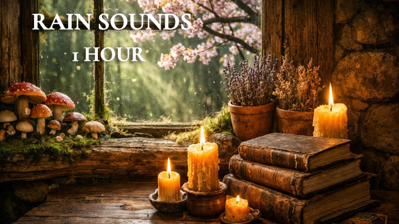 Cozy Spring Forest Study Room Ambience (1 Hour) | Relaxing Nature Sounds | No Music