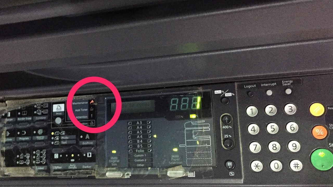 How to reset maintenance in kyocera TasKalfa 180, 181, 220, 221