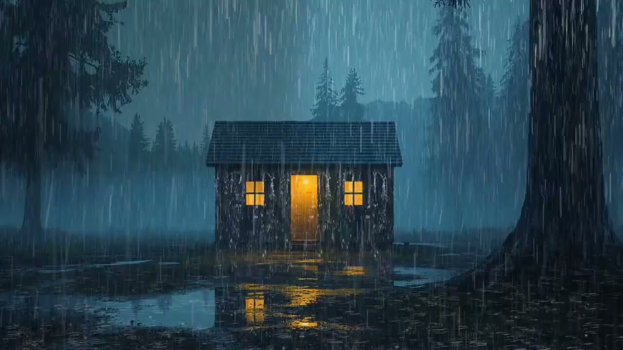 Goodbye Stress with Heavy Rain & Thunder Ambience for Deep Restful Sleep