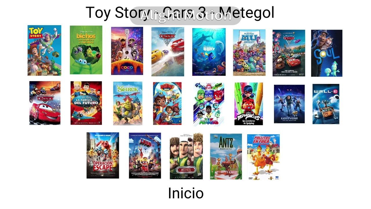Toy Story - Cars 3 - Metegol 21 En 1 DVD Menu Pirata