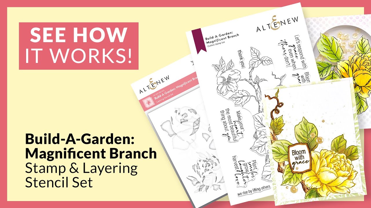 The first of its kind - Build-A-Garden: Magnificent Branch Stamp & Layering Stencil Set