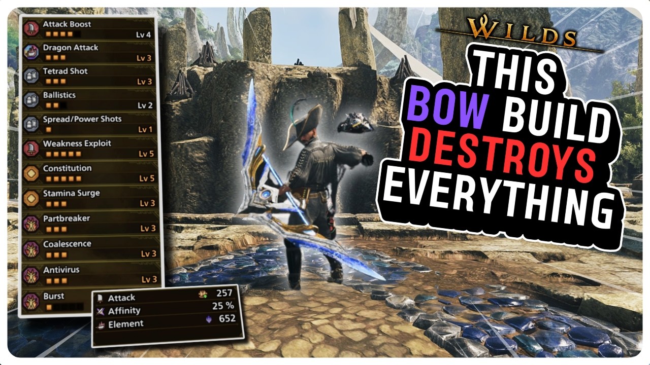 Этот билд с элементальным луком с лёгкостью уничтожает всё в Monster Hunter Wilds!