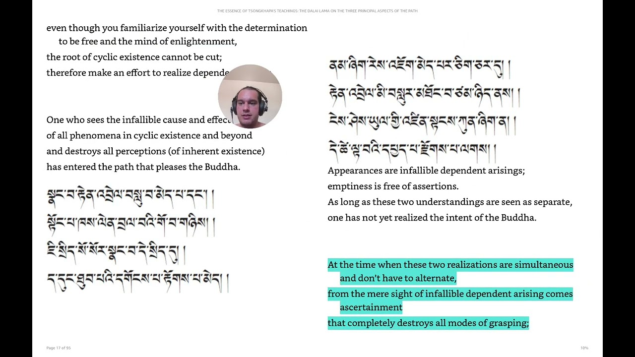 Reading books - The Essence of Tsongkhapa's teachings