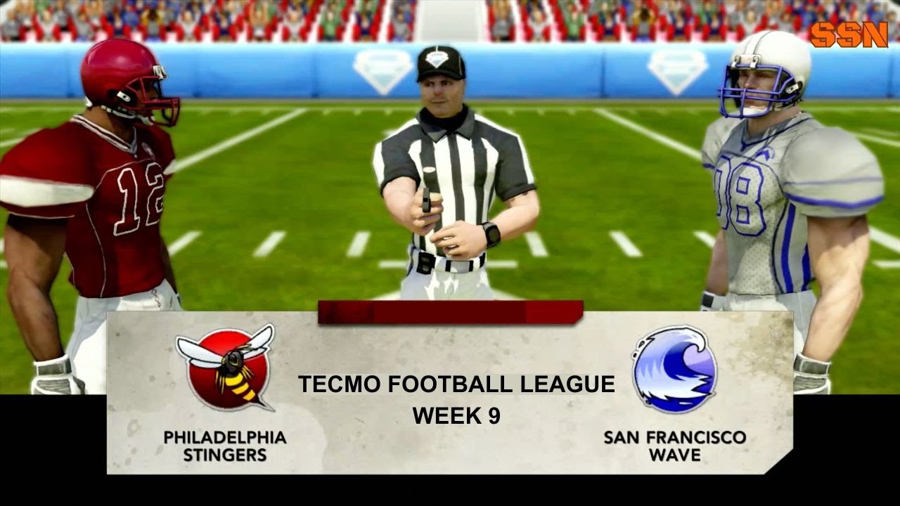 Tecmo Football League Week 9- Philadelphia Stingers (4-3) vs San Francisco Wave (6-1)