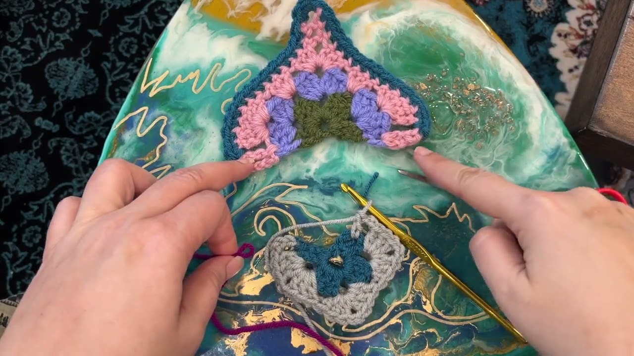 Mystical Lanterns Half Horizontal crochet Motif- Step by step tutorial