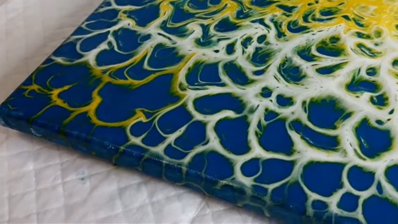 Силикон в технике Акриловая заливка, Fluid Art. Как нарисовать большие ячейки жидким акрилом.