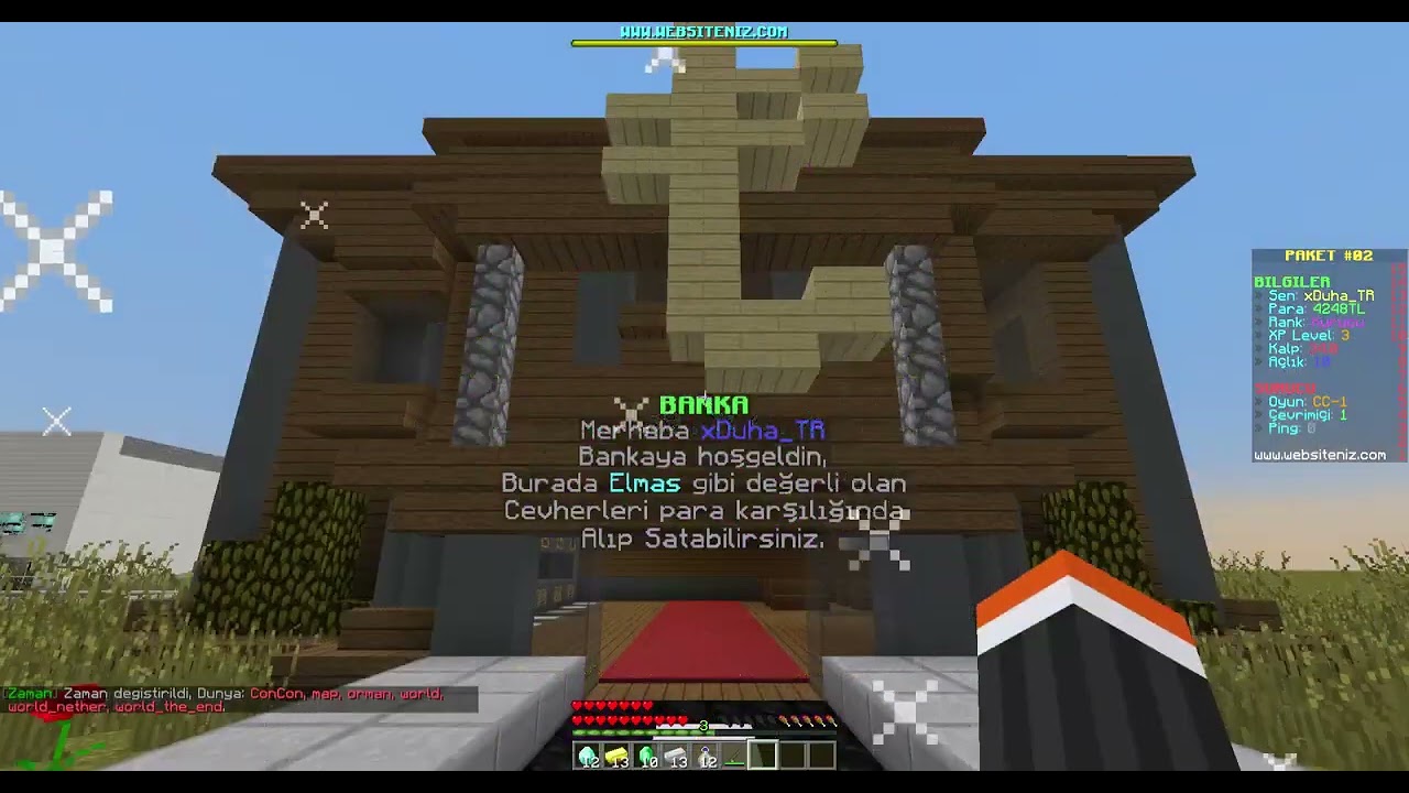 Minecraft Conconcraft Plugin Paketi Ve Harita (Gelişmiş - 1.11.2/1.13x)