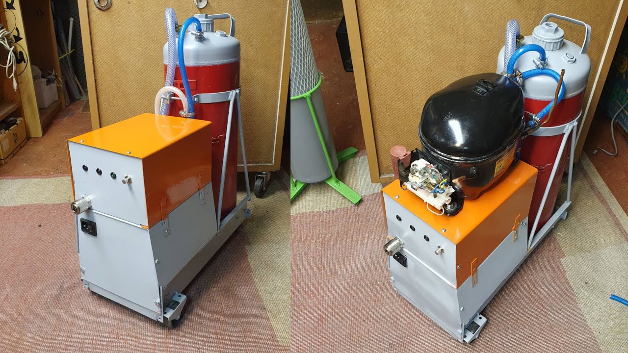 Kompresor z ledničky s hasičákem, plus upgrade na dva kompresory