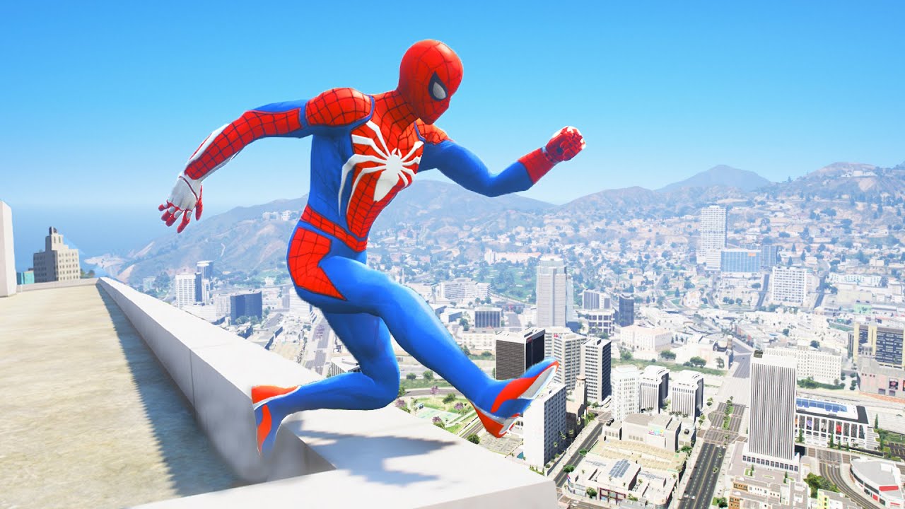 SPIDERMAN CRAZY JUMPS/FALLS #33 (GTA 5 Spider-Man Fails)