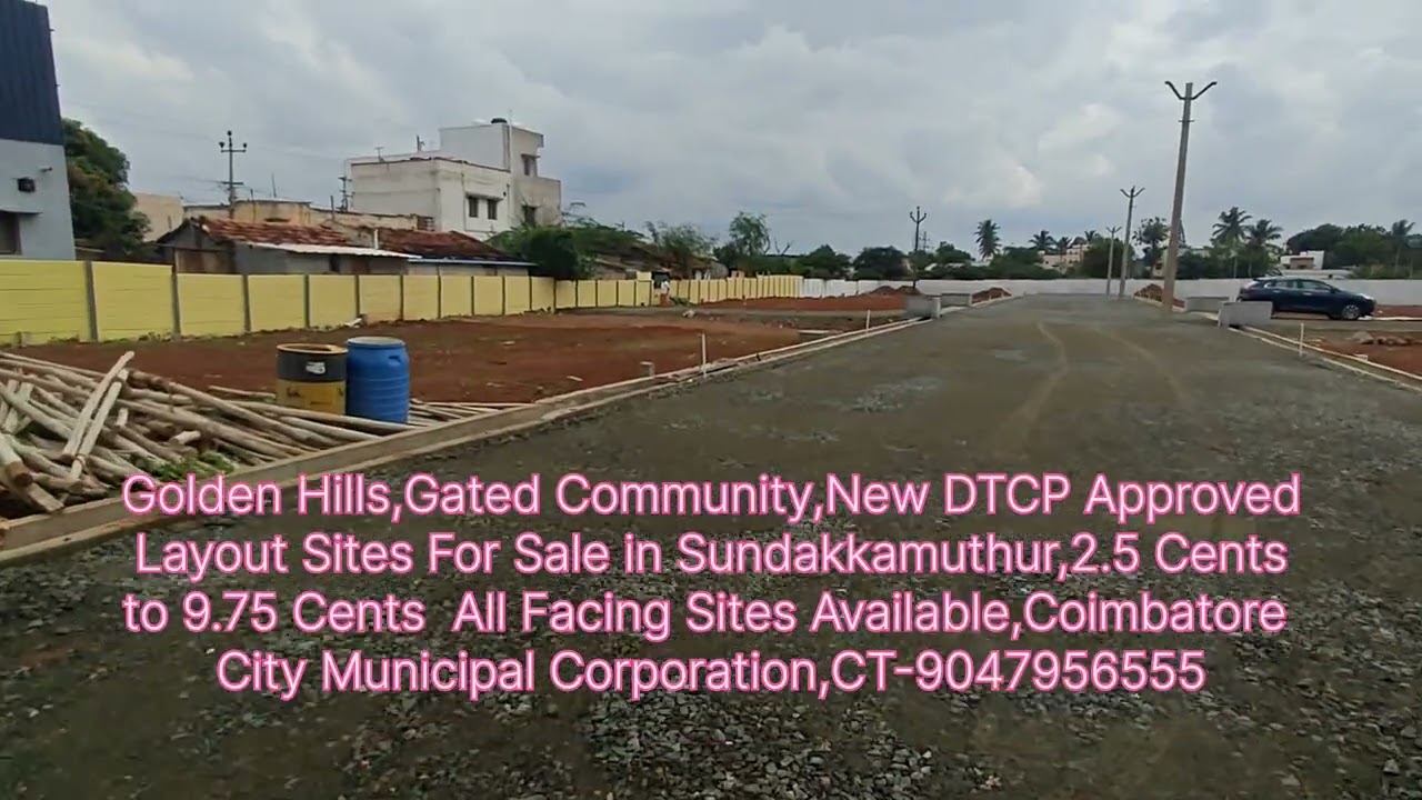 Golden Hills,New DTCP Gated Community Plots For Sale in Sundakkamuthur,CBE Corporation,CT-9047956555