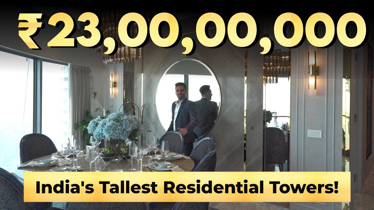 ₹ 23 Cr 😱 4 BHK 💥 Ultra Luxury Sky Villa in Mumbai 🚀 Lodha World Towers | World View - Worli
