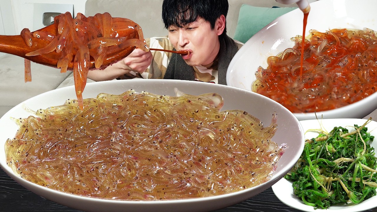 Живое сашими из Ice Goby！！ Двигается во рту MUKBANG REALSOUND ASMR EATING SHOW
